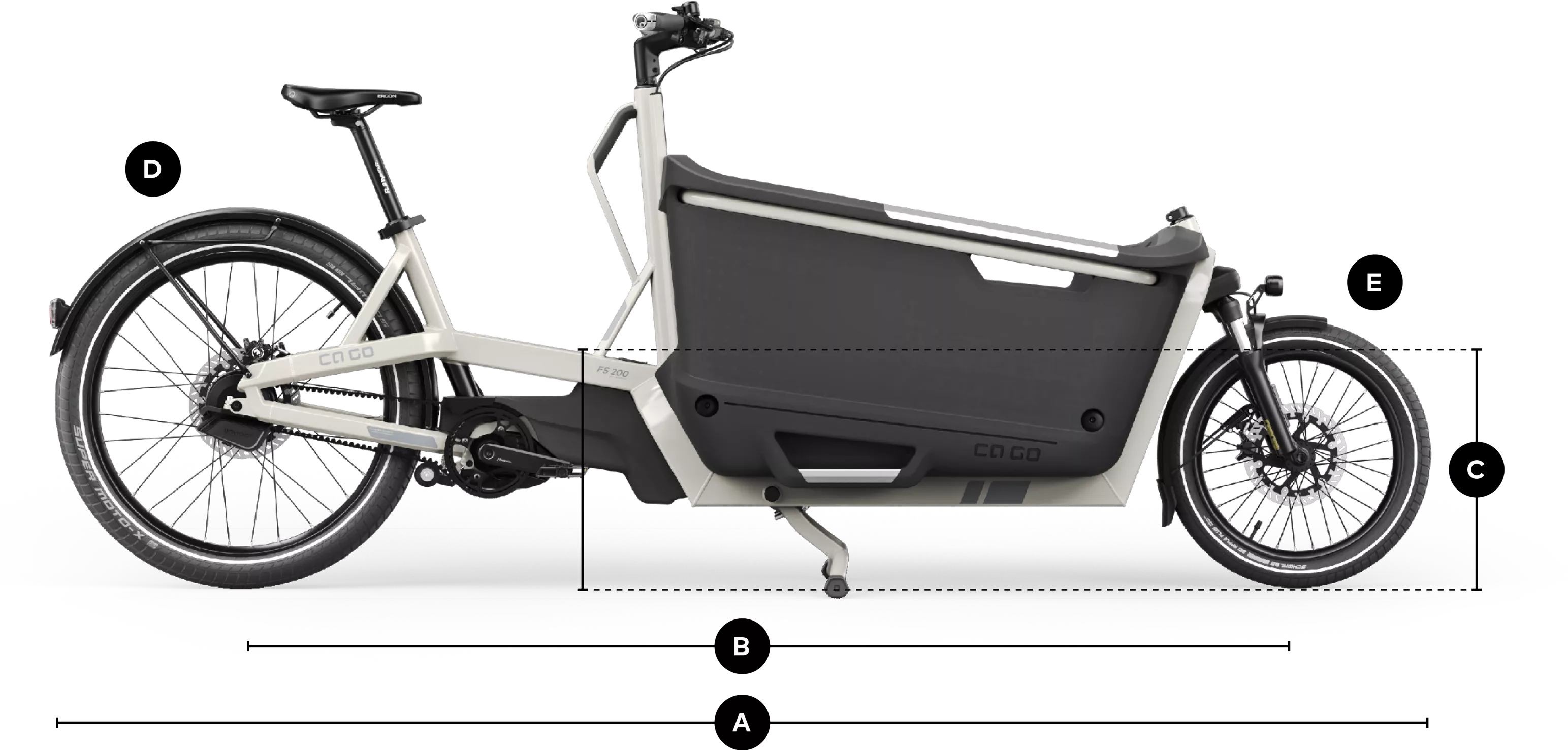 Ca Go Bike FS200 Life E-Lastenrad 2023 -E-Bikes Verkäufe fs200life technische daten render laenge l