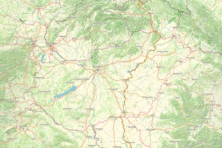 Streckenverlauf des Eurovelo 11 durch Ungarn auf einer Karte eingezeichnet