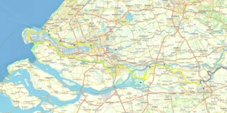 Verlauf der 6. Etappe der Eurovelo 19-Route von ’s-Hertogenbosch nach Rotterdam auf einer Karte eingezeichnet