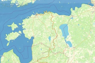 Streckenverlauf des Eurovelo 11 durch Estland auf einer Karte eingezeichnet
