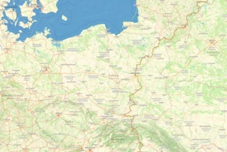Streckenverlauf des Eurovelo 11 durch Polen auf einer Karte eingezeichnet
