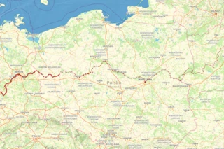 Streckenverlauf der 5. Etappe des Eurovelo 2 durch Polen.