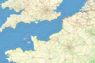 Streckenverlauf des Eurovelo 4 durch Frankreich.