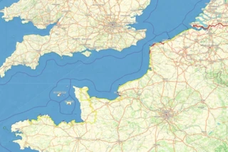 Streckenverlauf des Eurovelo 4 durch Frankreich.