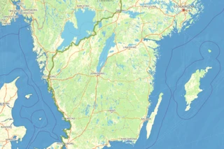 Verlauf des Eurovelo 7 in Südschweden