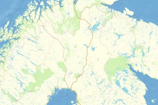 Streckenverlauf des Eurovelo 11 durch Finnland auf einer Karte eingezeichnet