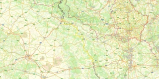 Verlauf der 2. Etappe der Eurovelo 19-Route von Verdun nach Charleville-Mézières auf einer Karte eingezeichnet