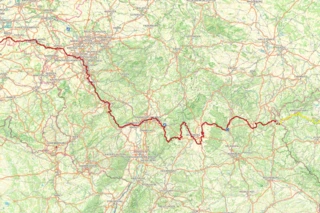 Streckenverlauf des Eurovelo 4 durch Deutschland.