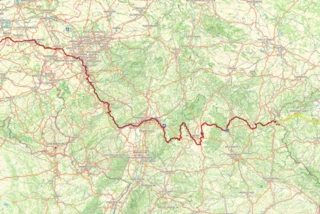 Streckenverlauf des Eurovelo 4 durch Deutschland.