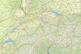 Streckenverlauf der 4. Etappe des Eurovelo 5.