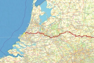 Streckenverlauf der 3. Etappe des Eurovelo 2 durch die Niederlande.
