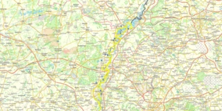 Verlauf der 4. Etappe der Eurovelo 19-Route von Maastricht nach Roermond auf einer Karte eingezeichnet