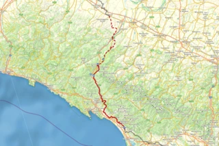 Streckenverlauf der 7. Etappe des Eurovelo 5.