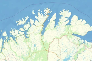 Streckenverlauf des Eurovelo 11 durch Norwegen auf einer Karte eingezeichnet