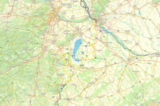 Verlauf des Eurovelo 13 in Österreich und Ungarn auf einer Karte eingezeichnet