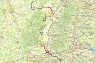 Streckenverlauf der 3. Etappe des Eurovelo 5.