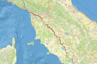 Streckenverlauf der 8. Etappe des Eurovelo 5.