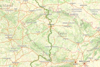 Verlauf des Eurovelo 7 in Tschechien