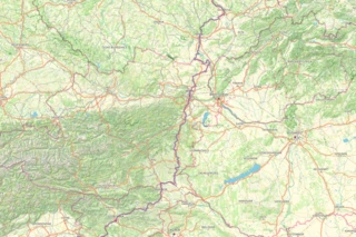 Streckenverlauf des Eurovelo 9 in Österreich auf einer Karte eingezeichnet