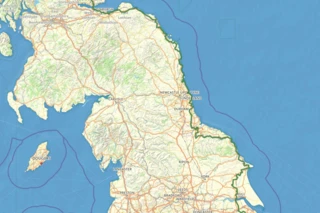 Streckenverlauf des Eurovelo 12 in England auf einer Karte eingezeichnet