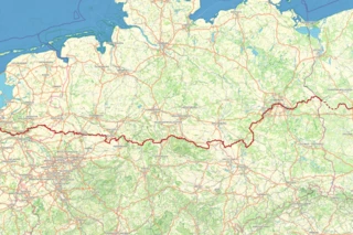 Streckenverlauf der 4. Etappe des Eurovelo 2 durch Deutschland.