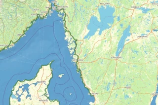 Streckenverlauf des Eurovelo 12 in Schweden auf einer Karte eingezeichnet
