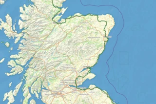 Streckenverlauf des Eurovelo 12 in Schottland auf einer Karte eingezeichnet