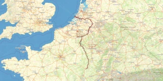 Verlauf der Eurovelo 19-Route auf einer Karte eingezeichnet
