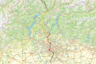 Streckenverlauf der 5. Etappe des Eurovelo 5.