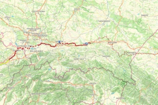 Streckenverlauf des Eurovelo 4 durch Polen.