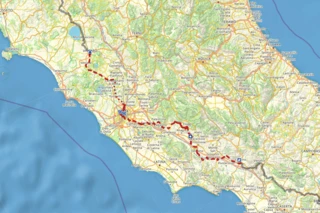 Streckenverlauf der 9. Etappe des Eurovelo 5.