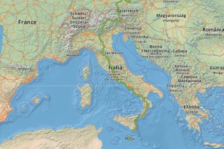 Verlauf des Eurovelo 7 in Italien