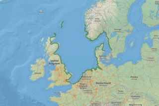 Verlauf des Eurovelo 12 auf einer Karte eingezeichnet